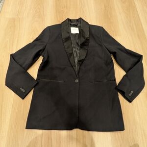 Abercrombie & Fitch Black Blazer With Satin Collar Size S